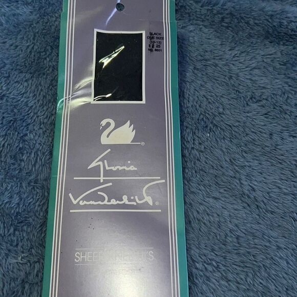 Vintage Gloria Vanderbilt Sheer Knee HI’s Black One Size - Picture 1 of 5